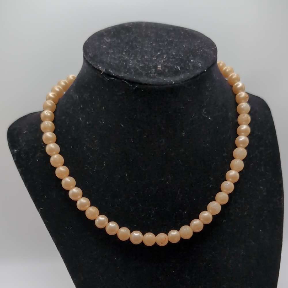 Trifari Cream Necklace Classic Beaded Strand